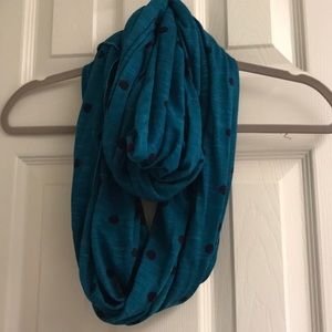 Old Navy Teal/Navy Polka Dot Infinity Scarf